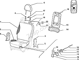 n°w335 mousse assise de siege fiat multipla 50045174 neuve DPA86