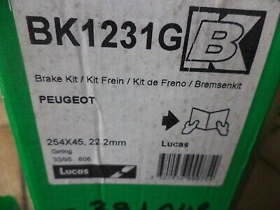 n°gd567 kit frein peugeot 504 505 bk1231g lucas neuf DPA86