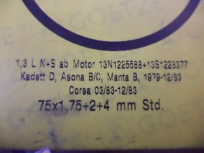 n°gd229 jeu 4 segment opel manta corsa 0630550000 goetze 0830550000 neuf DPA86