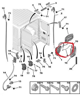 n°ca53 lot commande porte ar citroen jumper 872369 neuve DPA86