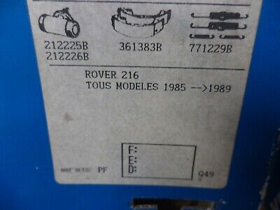 n°gd534 kit frein rover 216 391272b bendix neuf DPA86