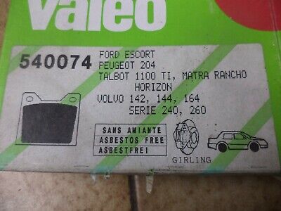 n°gd361 jeu plaquette peugeot 204 simca 1100 rancho volvo 540074 neuf DPA86