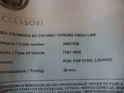 n°fg22 baguette capot chrome fiat 500 X 50927458 neuve DPA86