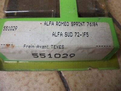 n°gd544 jeu plaquette av alfa alfasud sprint 551029 valeo neuve DPA86