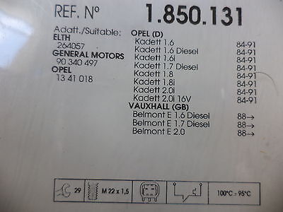 n°ce208 interrupteur ventilateur opel kadett D E 1850131 neuf DPA86