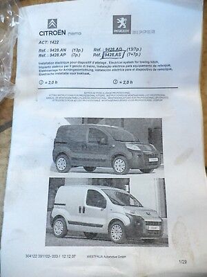 n°v463 faisceau attelage 2 prises citroen nemo 9428as neuf DPA86