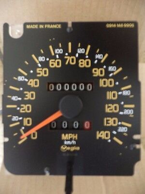 n°c8 compteur vitesse  renault r21 milles MPH 7701032489 neuf speedometer DPA86