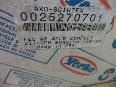 n°gd75 feu aile arg citroen evasion 25270701 axo scintex neuf DPA86