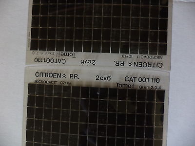 n°h328 lot  2 microfiche d&rsquo;epoque citroen 2cv6  n°1110 DPA86
