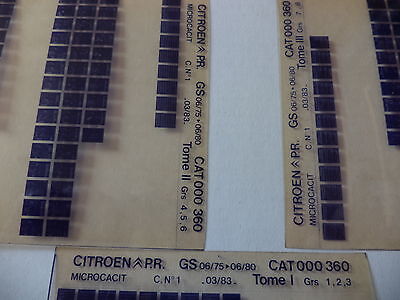 n°h322 lot  2 microfiche d&rsquo;epoque citroen gs  n°649 DPA86
