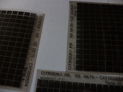 n°h318 lot  3 microfiche d&rsquo;epoque citroen gs  n°684 DPA86