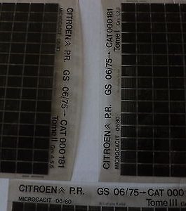 n°h319 lot  3 microfiche d&rsquo;epoque citroen gs  n°181 DPA86