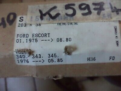 n°gd597 kit machoire frein ford escort volvo 340 391140 stop neuf DPA86