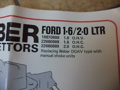 carburateur weber 32 DGR 21 ford escort 1.6 2.0 18870888 neuf n°11ce124 DPA86