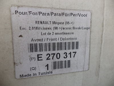 n°dr330 jeu amortisseur av renault megane scenic e270317 neuf DPA86