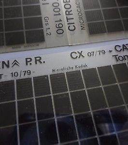 n°h365 lot 4 microfiche citroen cx 001190 10/79 DPA86