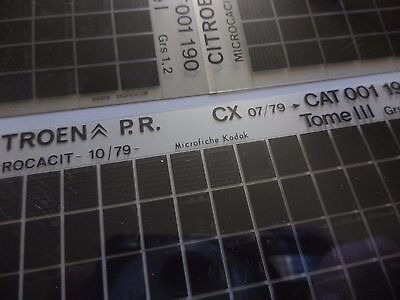 n°h365 lot 4 microfiche citroen cx 001190 10/79 DPA86