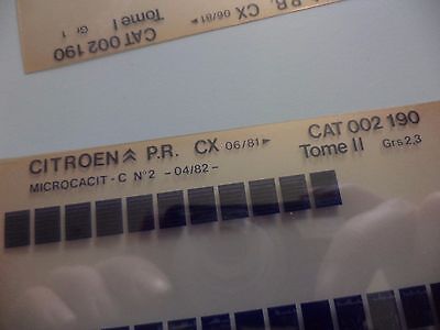 n°h344 lot 4 microfiche citroen cx 002190 04/82 DPA86