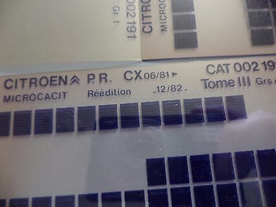 n°h351 lot 4 microfiche citroen cx 002191 12/82 DPA86
