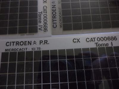 n°h354 lot 4 microfiche citroen cx 00686 10/78 DPA86