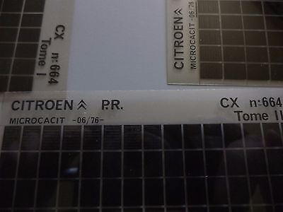 n°h345 lot 3 microfiche citroen cx 664 06/76 DPA86