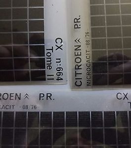 n°h346 lot 3 microfiche citroen cx 664 08/76 DPA86