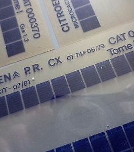 n°h359 lot 4 microfiche citroen cx 000370 07/81 DPA86
