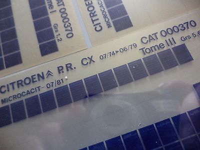 n°h359 lot 4 microfiche citroen cx 000370 07/81 DPA86