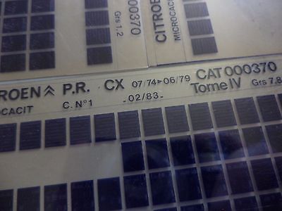 n°h361 lot 4 microfiche citroen cx 000370 02/83 DPA86
