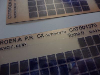n°h369 lot 4 microfiche citroen cx 001370 02/82 DPA86