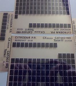 n°h341 lot 4 microfiche citroen cx 002190 01/82 DPA86