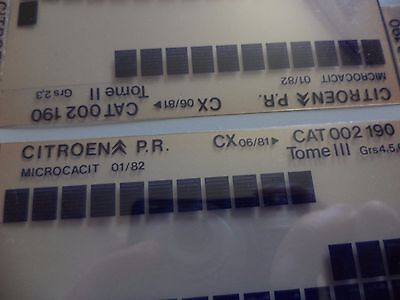 n°h341 lot 4 microfiche citroen cx 002190 01/82 DPA86