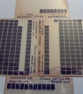 n°h342 lot 4 microfiche citroen cx 002190 07/81 DPA86