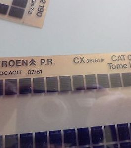 n°h342 lot 4 microfiche citroen cx 002190 07/81 DPA86