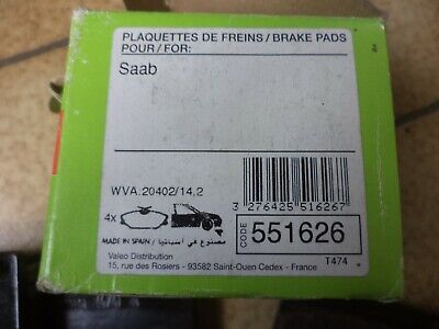 n°gd561 jeu plaquette av saab 90 900 551626 valeo neuve DPA86