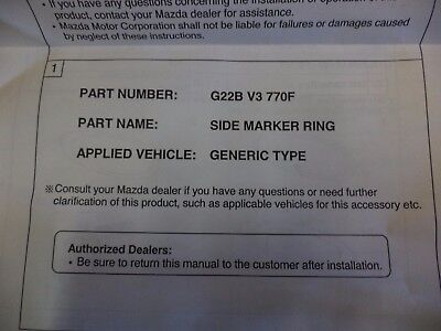 n°ma454 lot 2 enjoliveur repetiteur mazda 3 g22bv3770f neuf DPA86