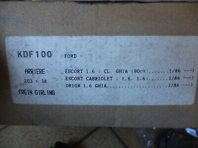 n°gd601 kit frein ford escort kdf100 ferodo neuf DPA86