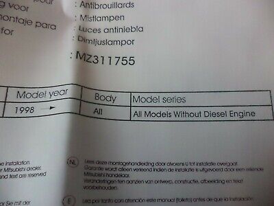 n°d78 kit antibrouillard mitsubishi carisma ref mz311755 neuf DPA86