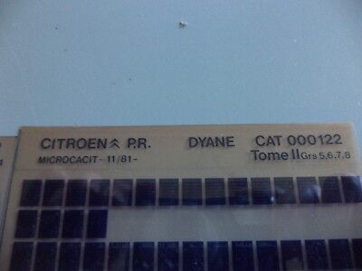 n°r240 lot 2 microfiche citroen DYANE  n°122 DPA86