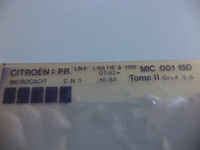 n°r232 lot 3 microfiche citroen LNA 11e 11re  n°1150 DPA86