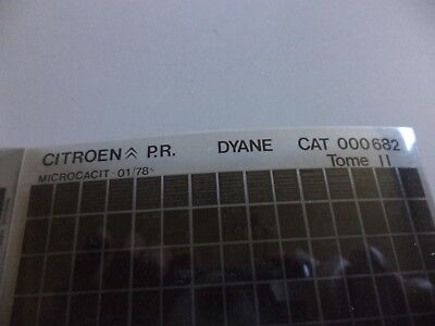 n°r244 lot 2 microfiche citroen DYANE  n°682 DPA86