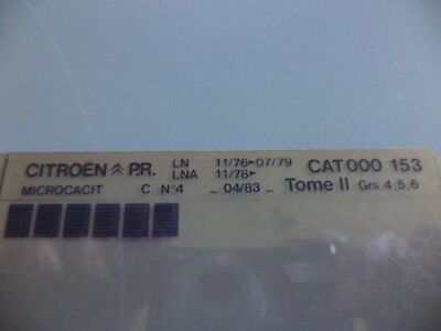 n°r234 lot 3 microfiche citroen LN LNA  n°153 DPA86