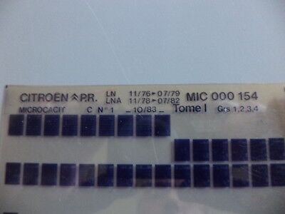 n°r233 lot 2 microfiche citroen LN LNA  n°154 DPA86