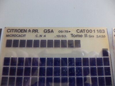 n°r226 lot 3 microfiche citroen GSA n°1183 DPA86