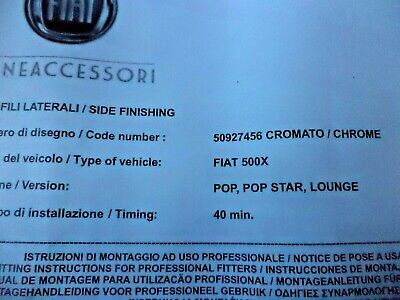 n°fg10 kit baguette chrome lateral fiat 500 X 50927456 neuve DPA86