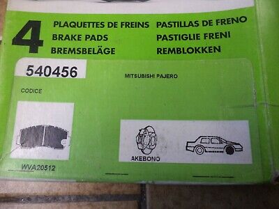 n°gd680 jeu plaquette av mitsubishi pajero 540456 valeo neuf DPA86