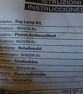 n°d372 kit antibrouillard suzuki wagon r+ ref 99000990yz021 neuf DPA86