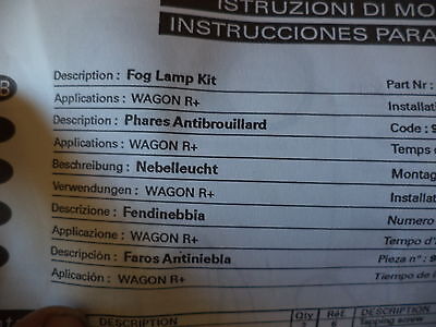 n°d372 kit antibrouillard suzuki wagon r+ ref 99000990yz021 neuf DPA86