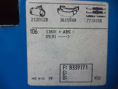 n°gd513 kit frein peugeot 106 391171b bendix neuf DPA86
