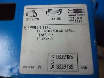 n°gd517 kit frein ford sierra 391185b bendix neuf DPA86